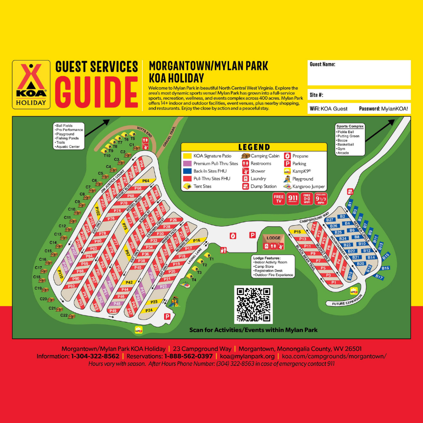 KOA Map for site