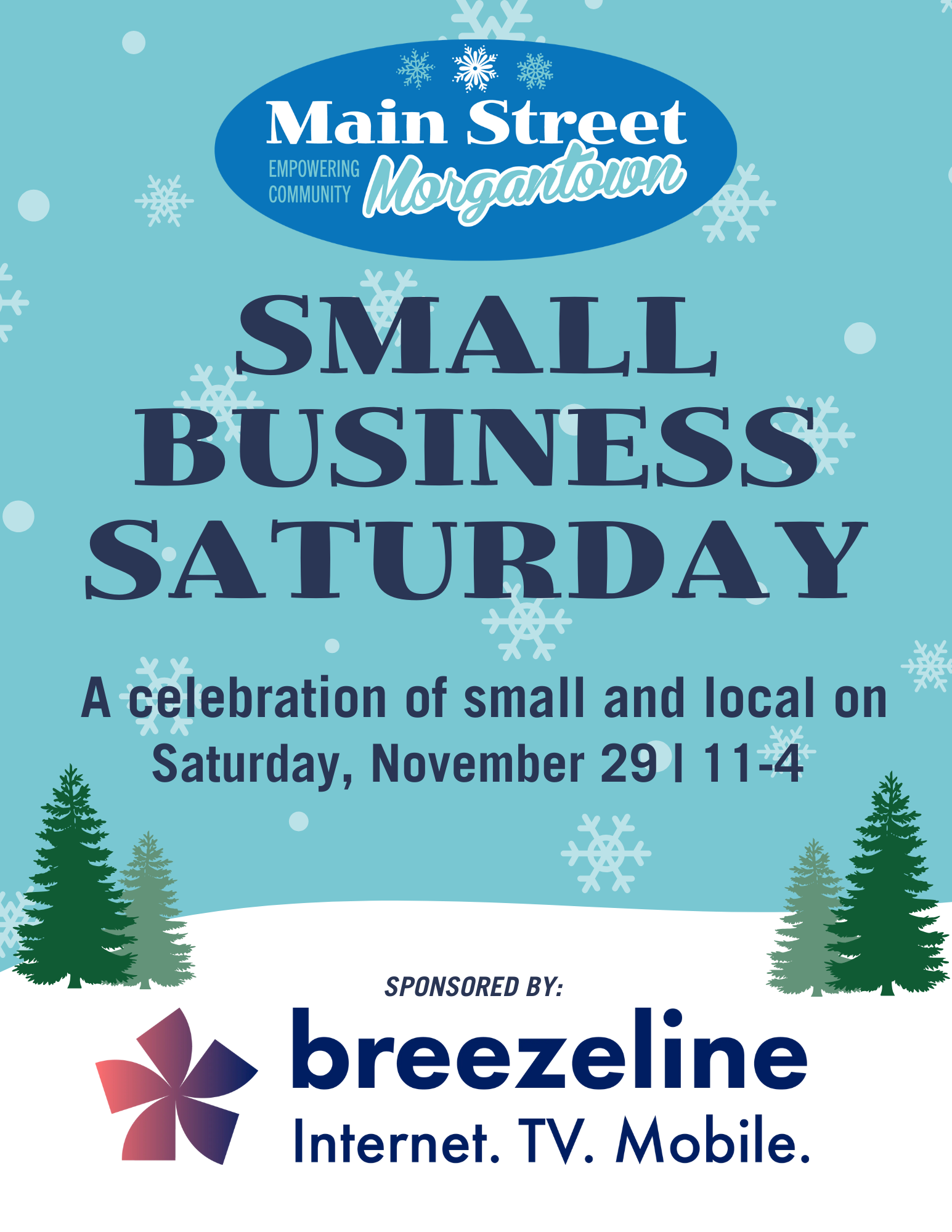 General-Flyer small business saturday shopping downtown morgantown