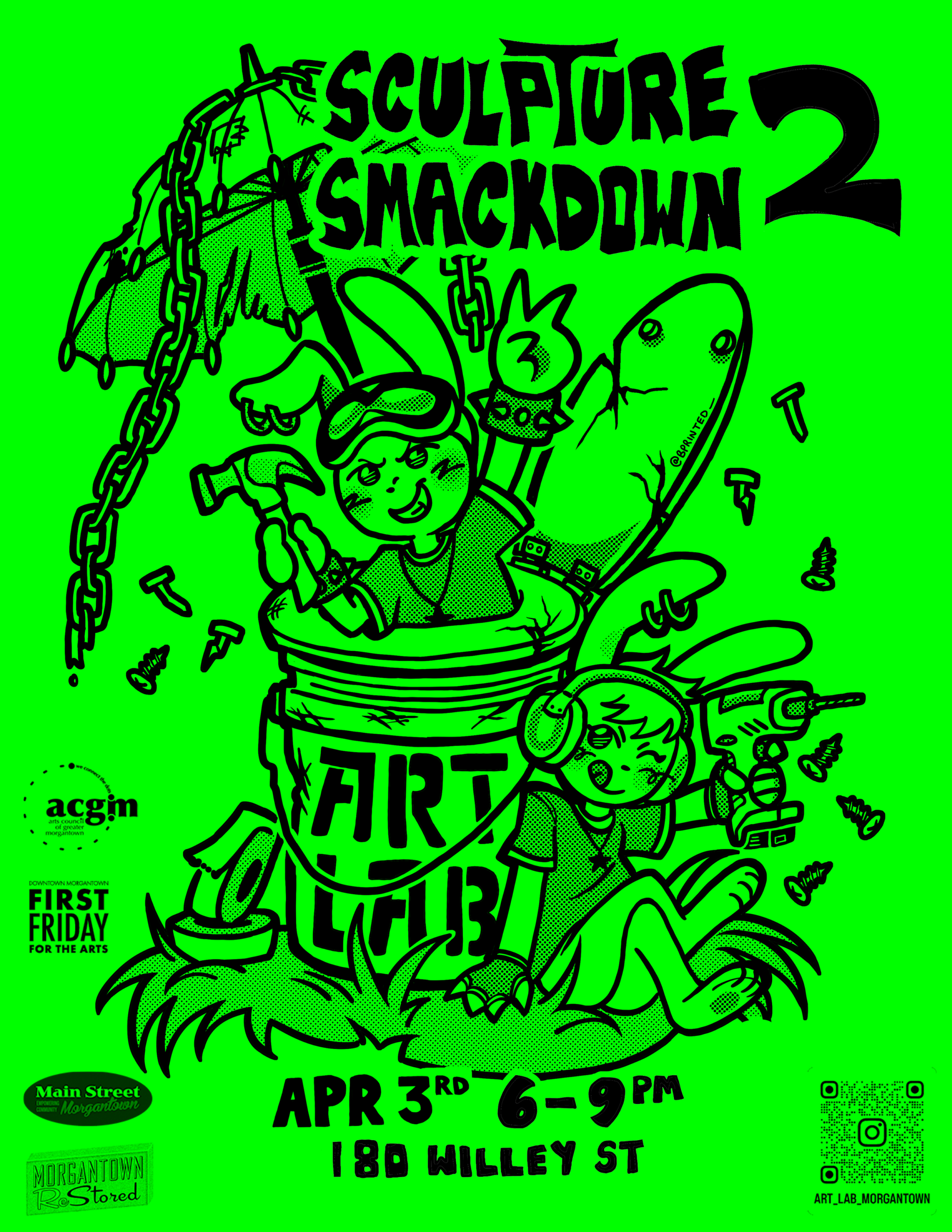 SS2 Artwork-flyercolors-new green Sculpture Smackdown 2