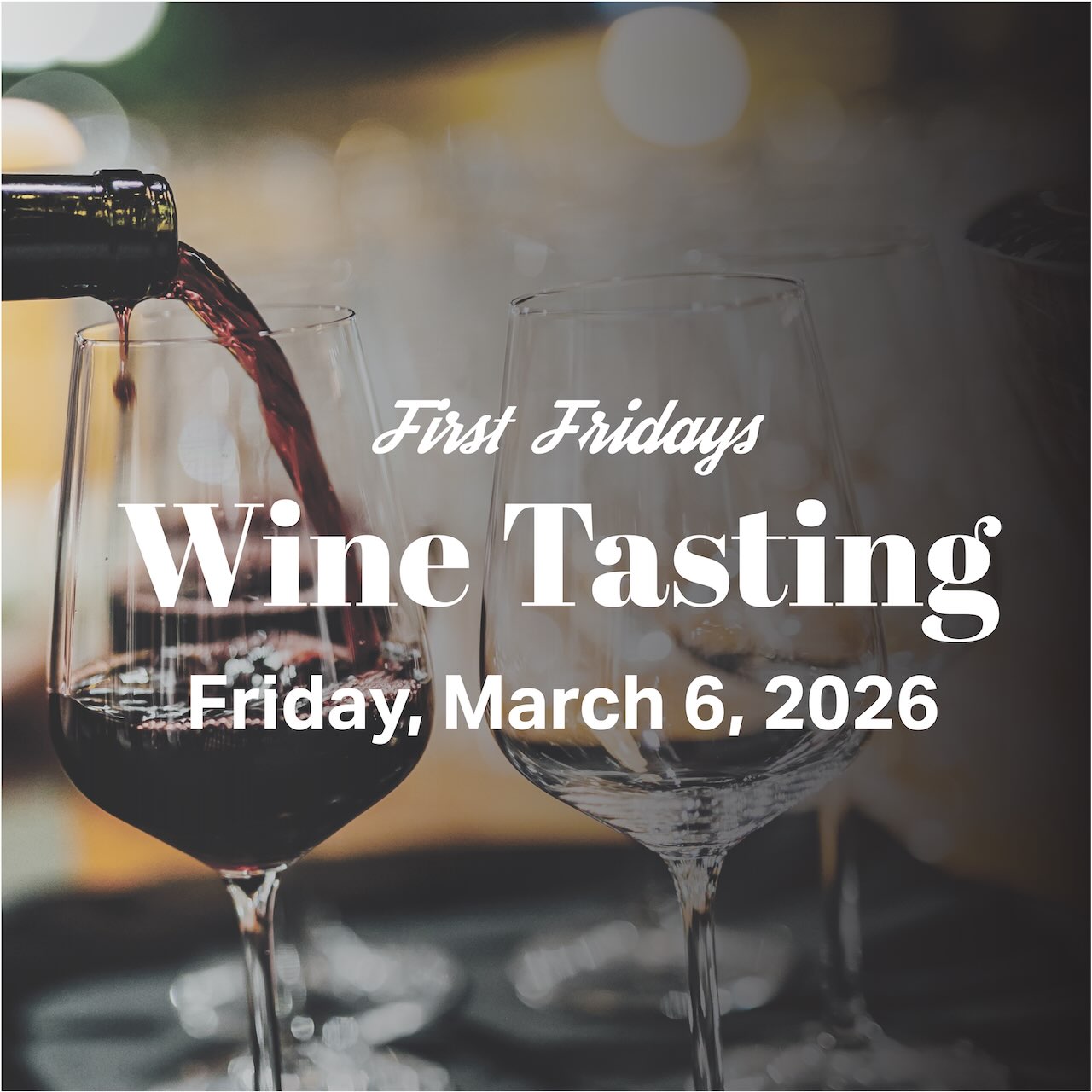 Screenshot First Fridays Wine Tasting