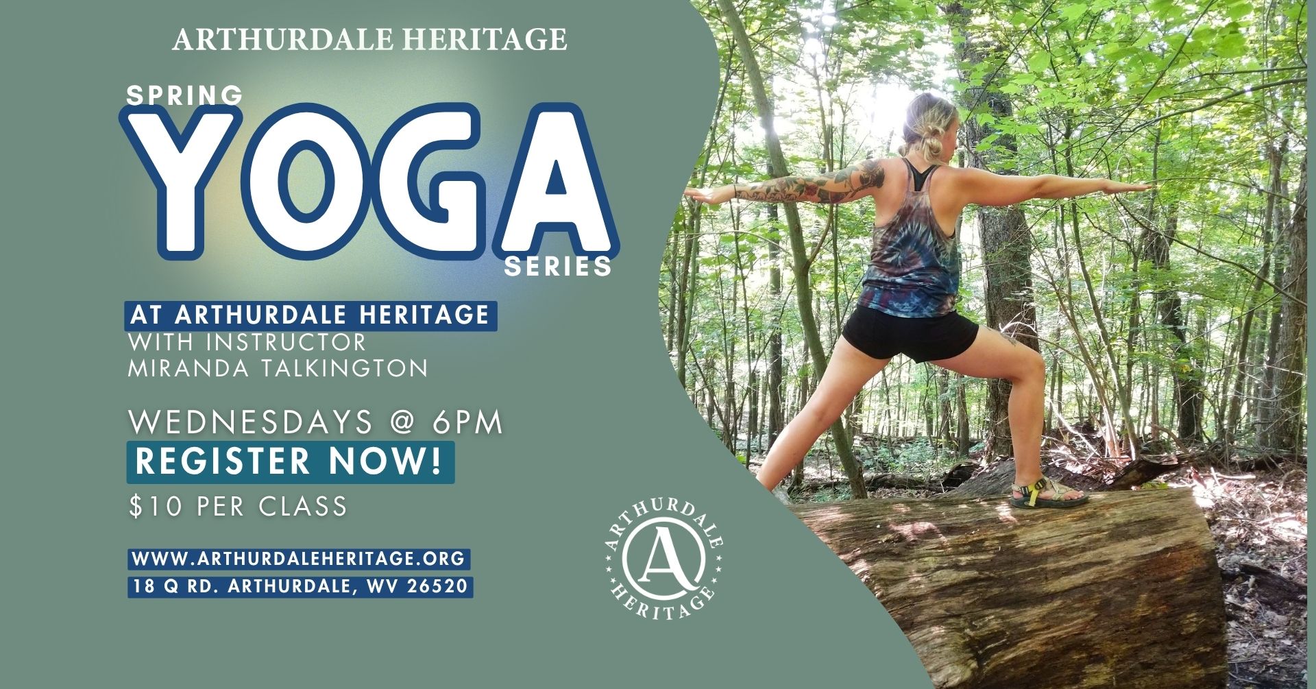 april-may Arthurdale Heritage Spring Yoga Series