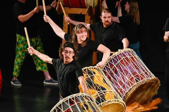 Students of the School of Music preform “World Music Concert” in the Falbo Theatre Canady Creative Arts Center on October 30th,2022, in Morgantown, W.Va. (WVU Photo/Noelle Witherite) World Music Concert
